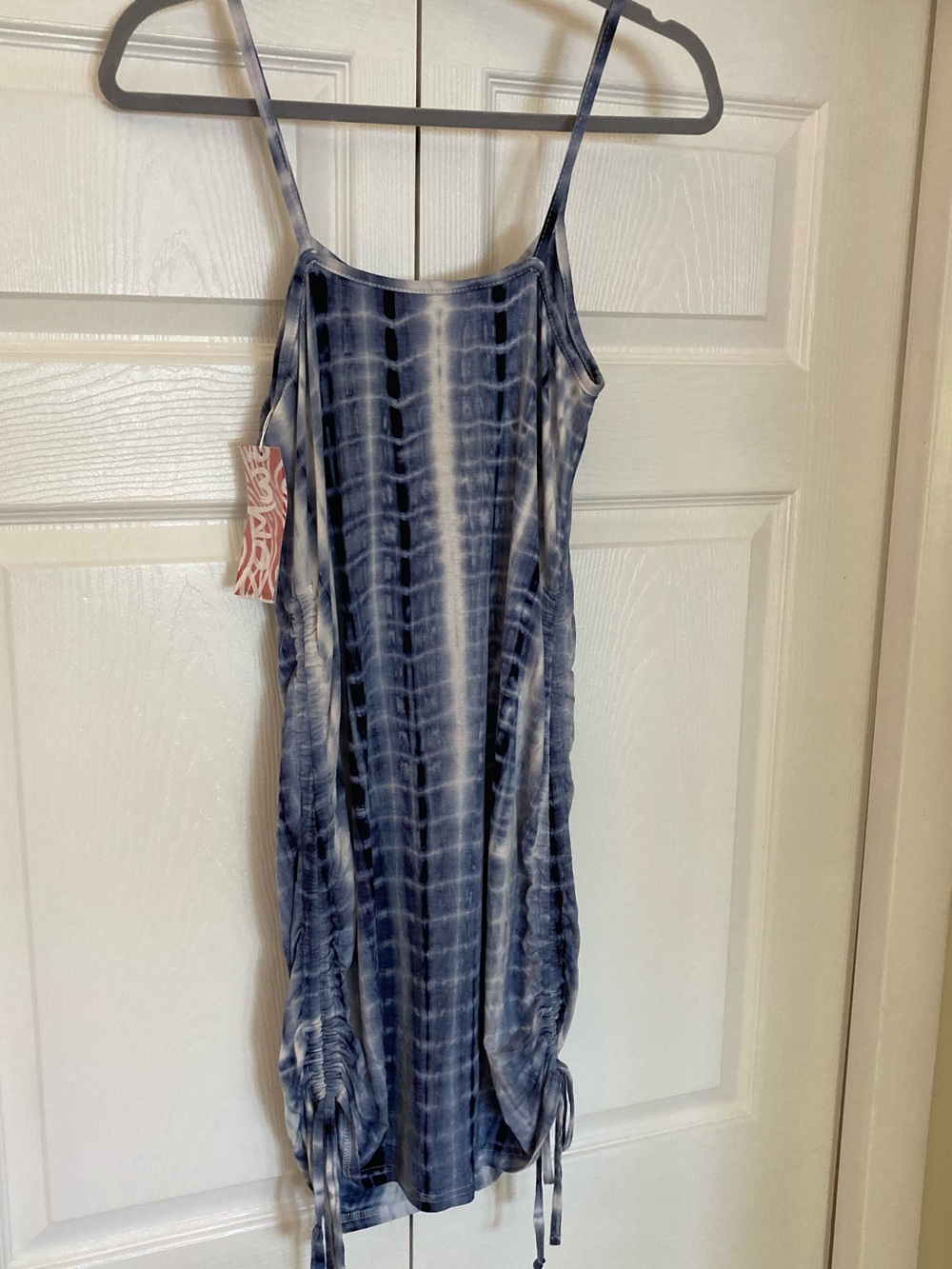 ROMWE Navy and White Tie-Dye Spaghetti Strap Mini Dress NWT
